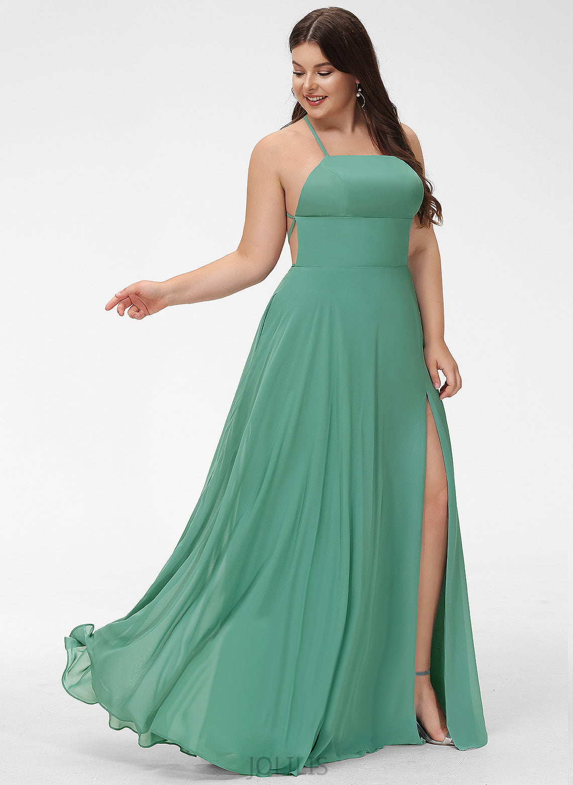 Floor-Length Silvia Chiffon A-Line Square Prom Dresses