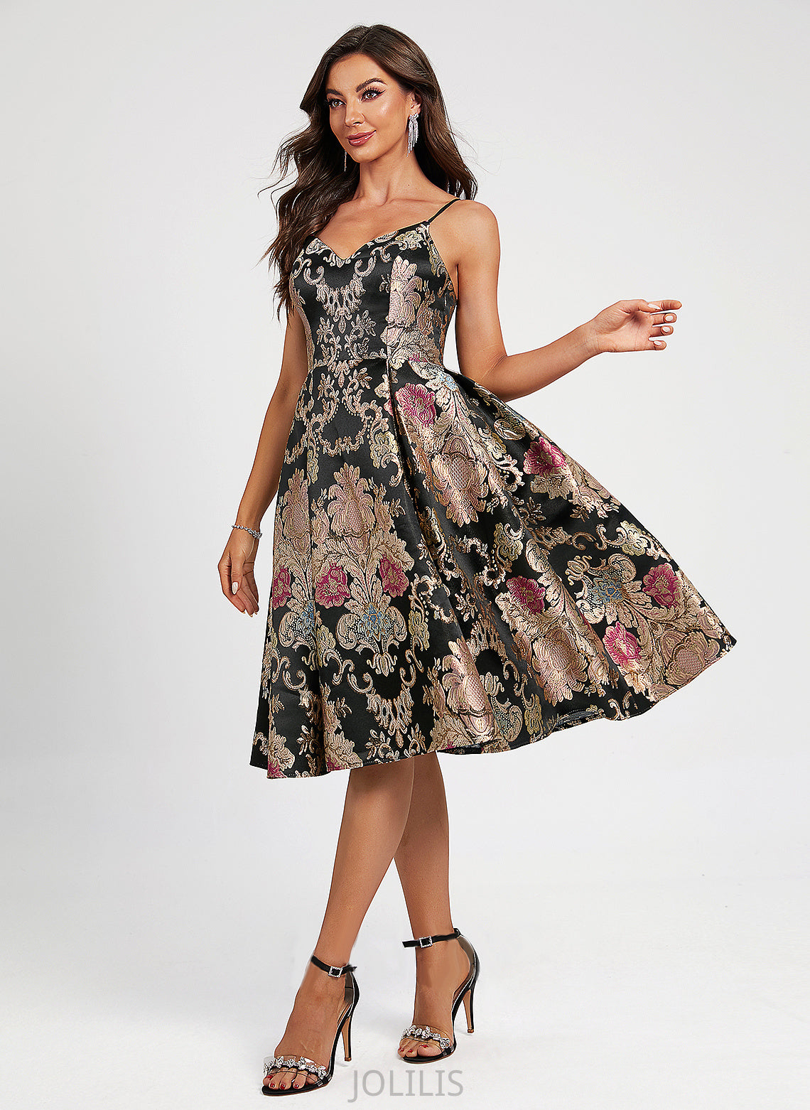 Homecoming Denise Knee-Length Flower(s) V-neck Lace Homecoming Dresses A-Line With Dress