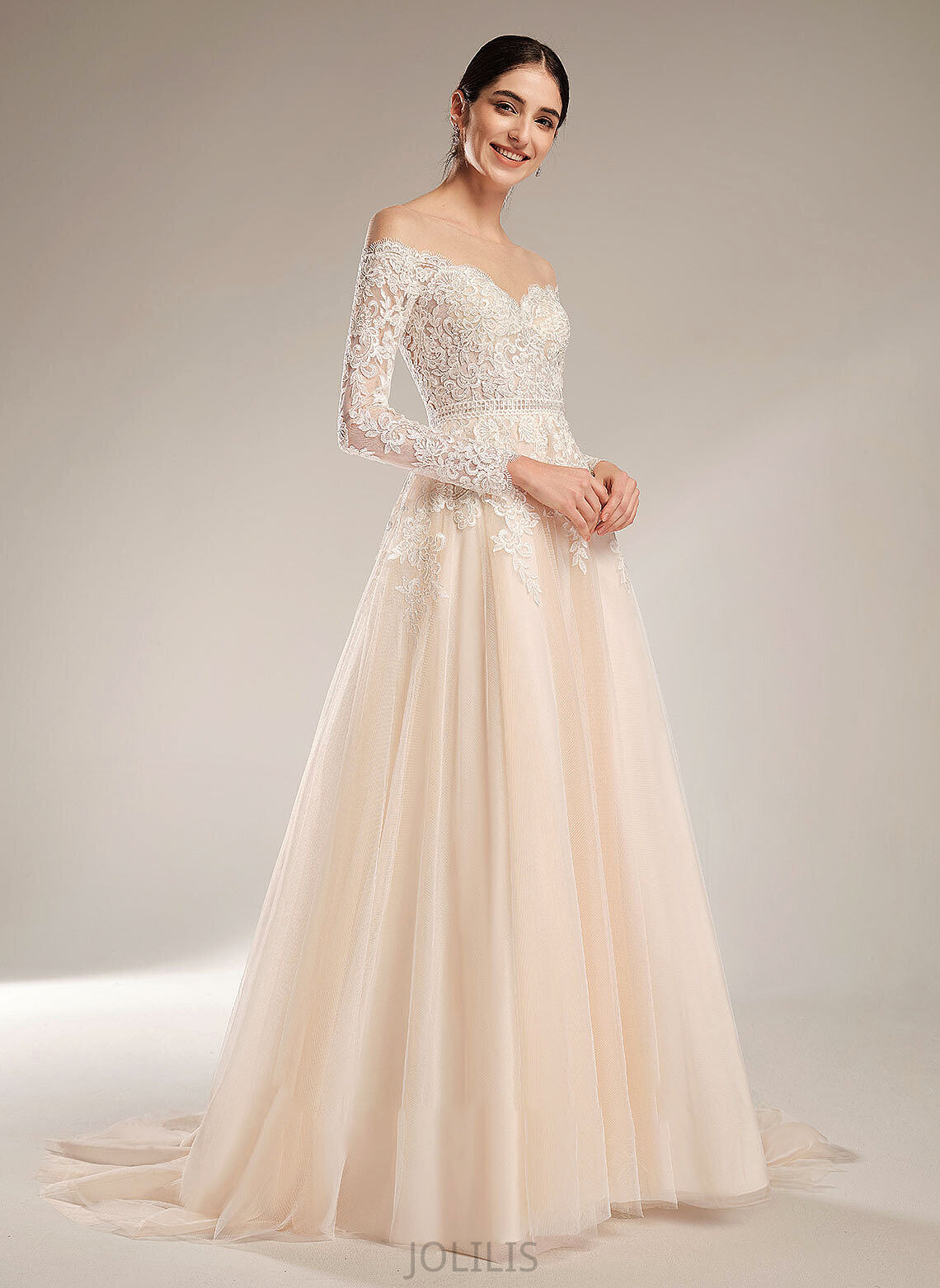 Illusion Ball-Gown/Princess Wedding Train Dana Wedding Dresses With Sequins Dress Chapel