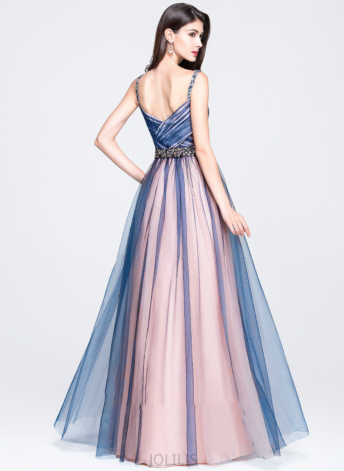 Prom Dresses Beading Ruffle Floor-Length Tulle With Sequins Lailah Sweetheart Ball-Gown/Princess