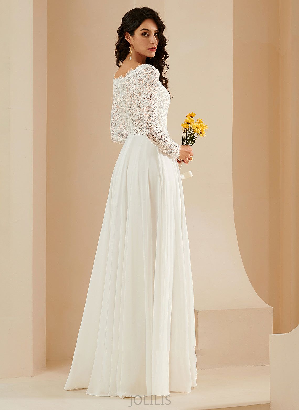 Sweep Alicia Train Wedding V-neck A-Line Lace With Dress Wedding Dresses