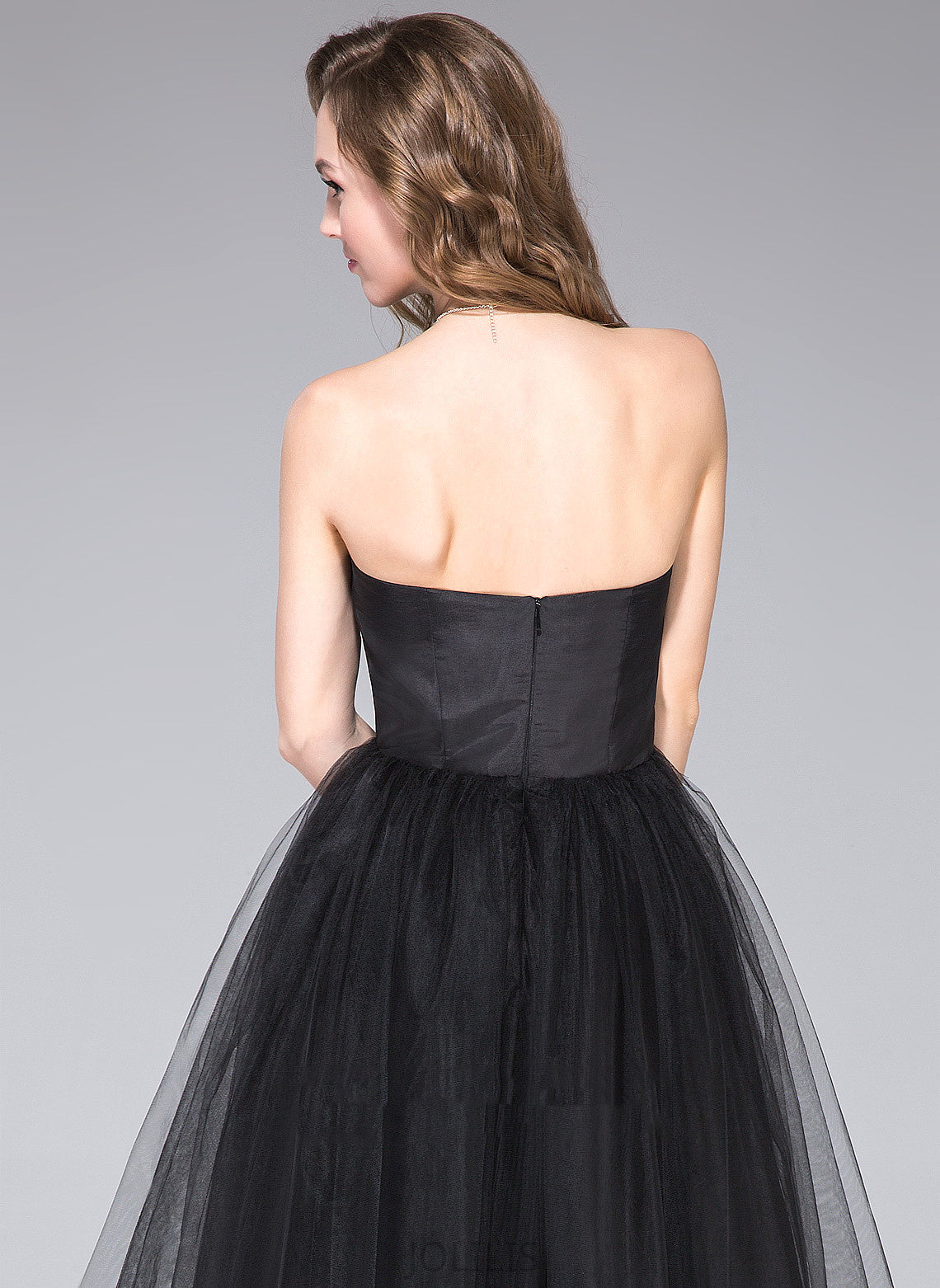 Tulle With Dress Asymmetrical Lesly Ruffle A-Line Taffeta Homecoming Dresses Homecoming Strapless