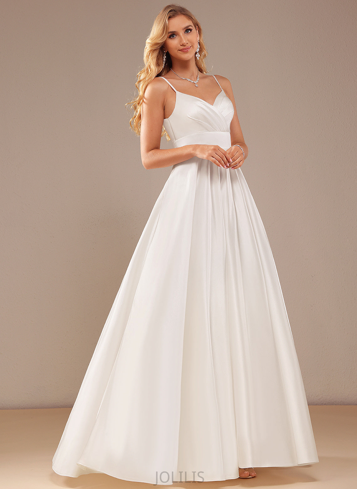 Wedding Logan Dress Wedding Dresses Floor-Length V-neck Ball-Gown/Princess Satin