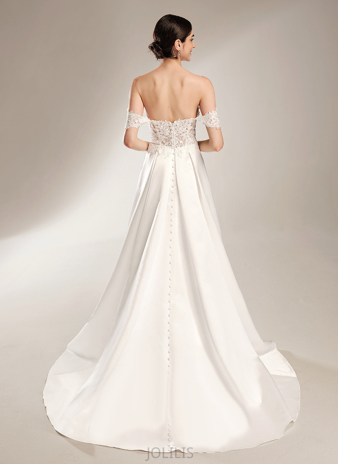 Dress Ball-Gown/Princess Sweetheart Lace Satin With Chapel Emelia Wedding Dresses Train Sequins Wedding