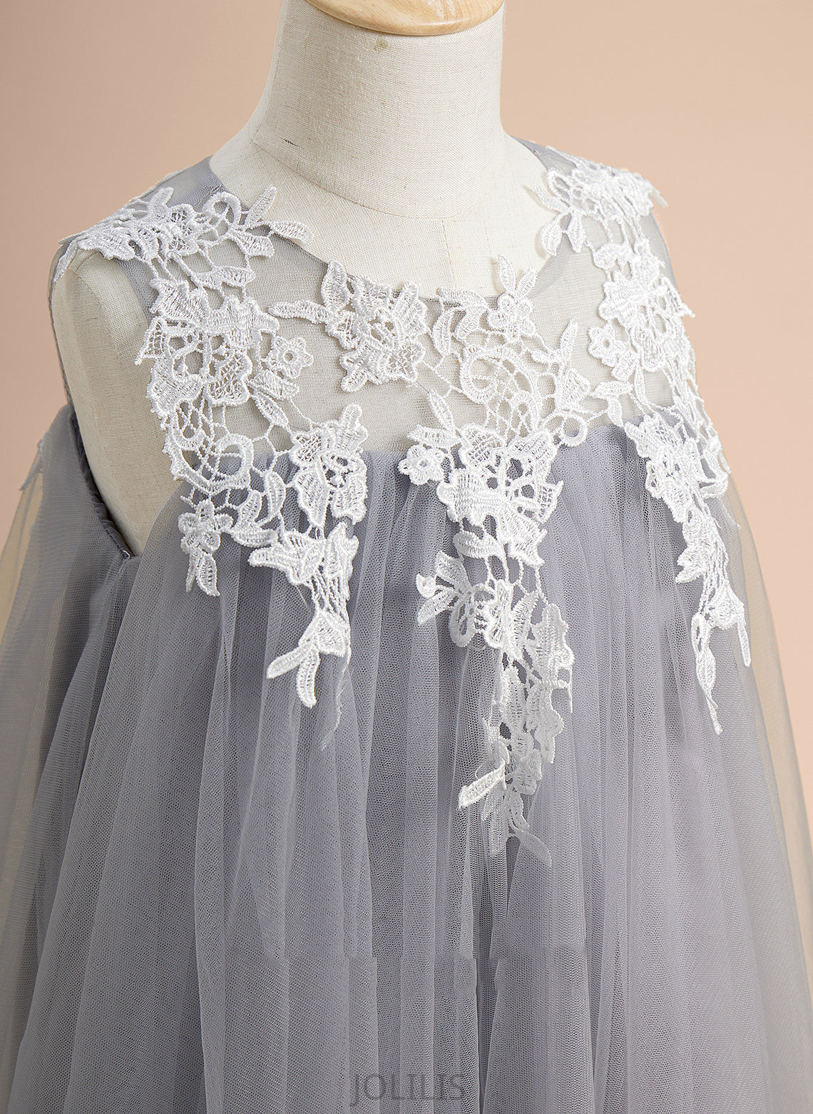 Neck Dress A-Line Scoop Sleeveless Lace With Girl Aisha Flower Girl Dresses - Tulle Knee-length Flower