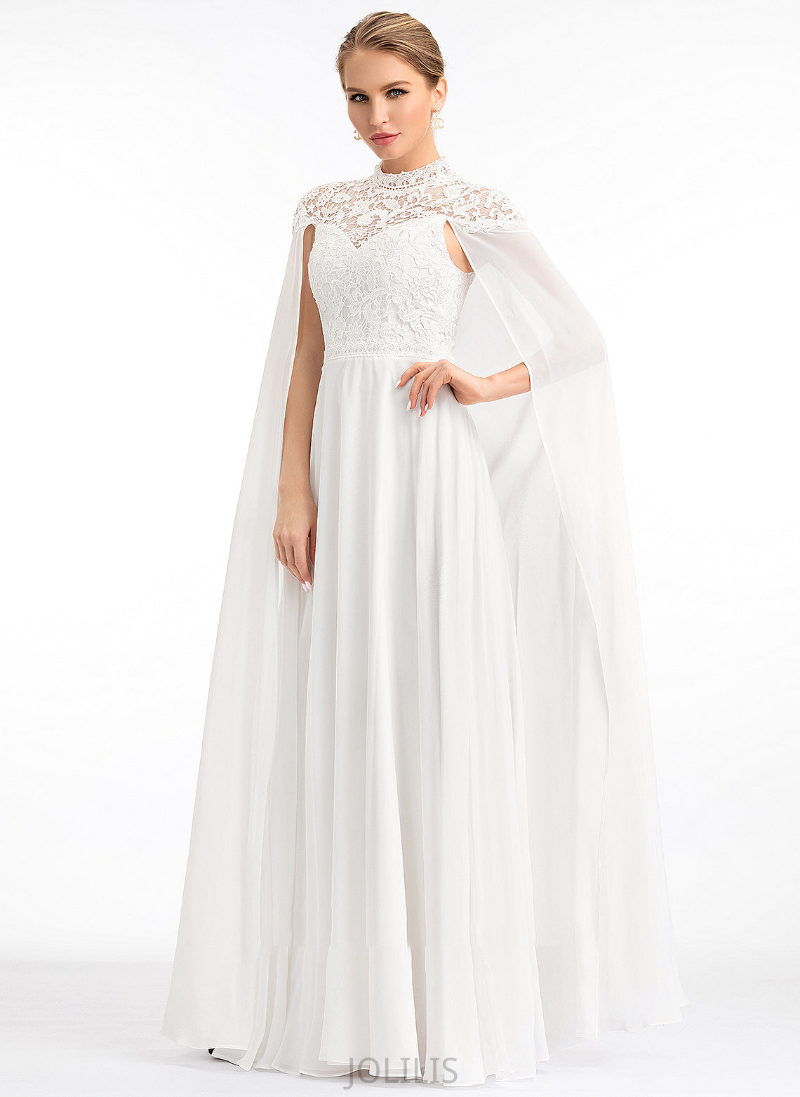 Wedding Dresses A-Line Wedding High Floor-Length Neck Chiffon Simone Dress