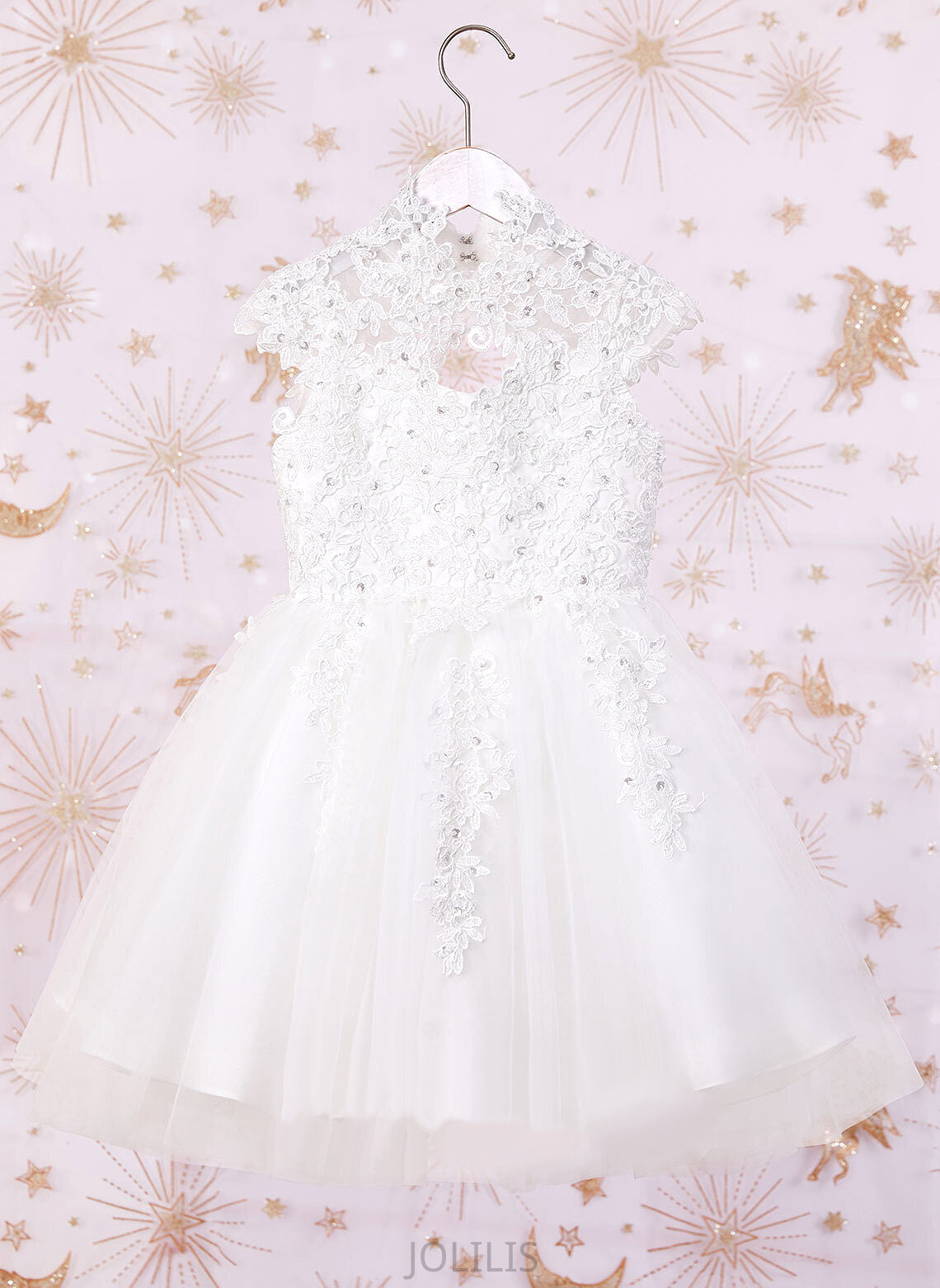 Knee-length With Sleeveless Flower Girl Dresses Flower High Hole Dress Tulle/Lace Diana Beading/Sequins/Back Girl A-Line - Neck