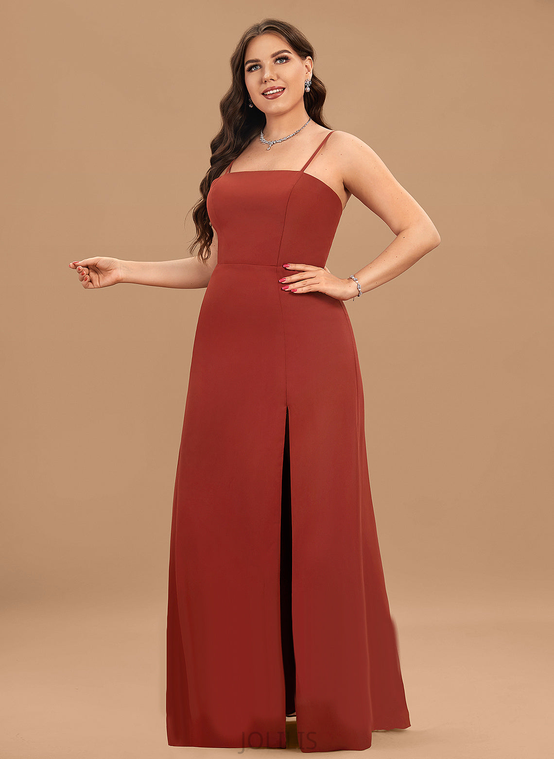 Chiffon Kiera Square Floor-Length Sheath/Column Prom Dresses