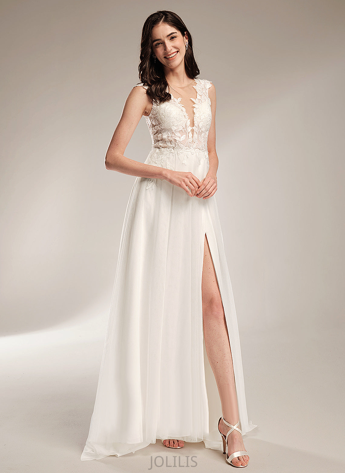 With Tulle Wedding Wedding Dresses Court A-Line Sequins Dress Gina Train V-neck Lace