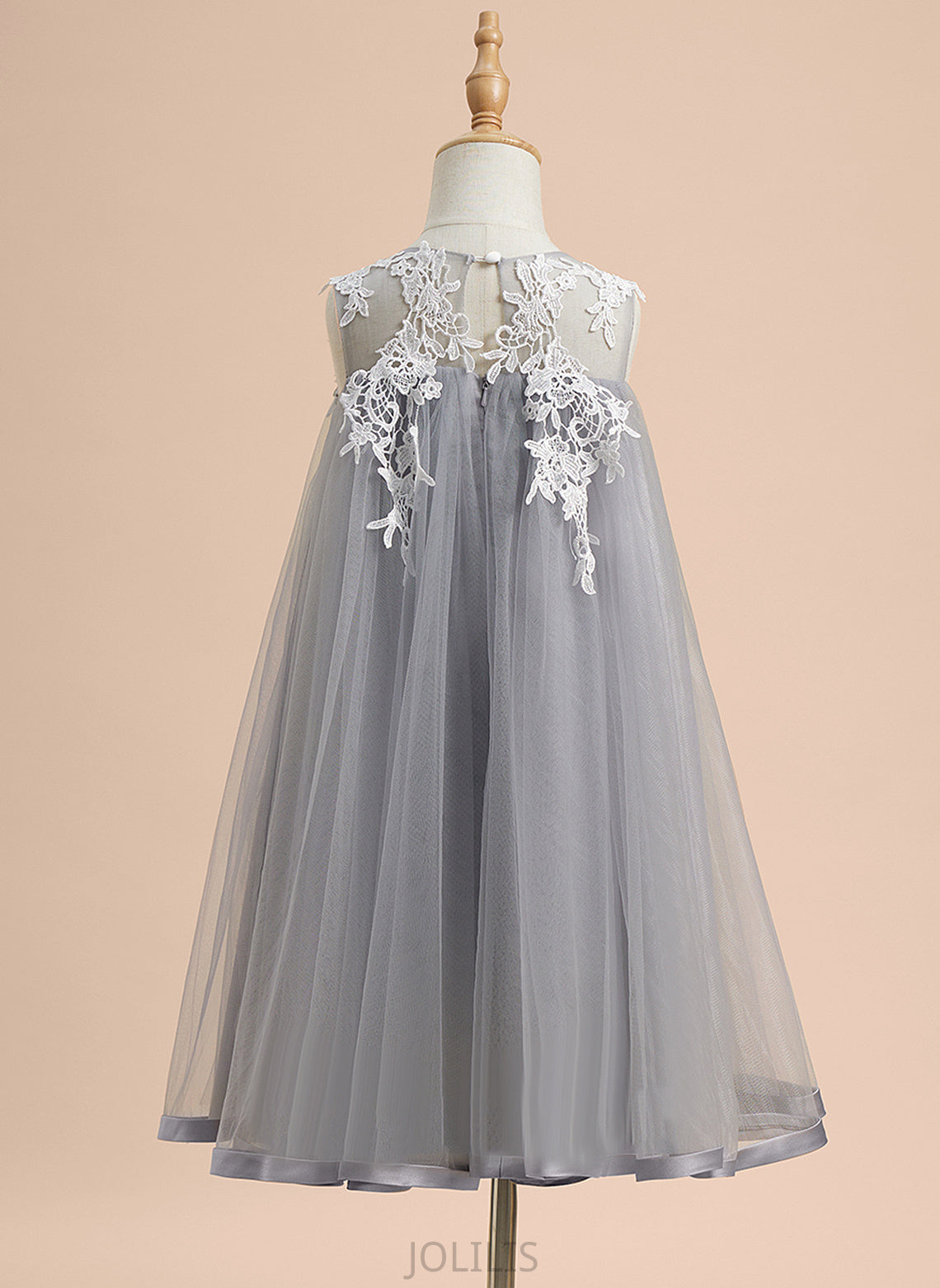 Neck Dress A-Line Scoop Sleeveless Lace With Girl Aisha Flower Girl Dresses - Tulle Knee-length Flower