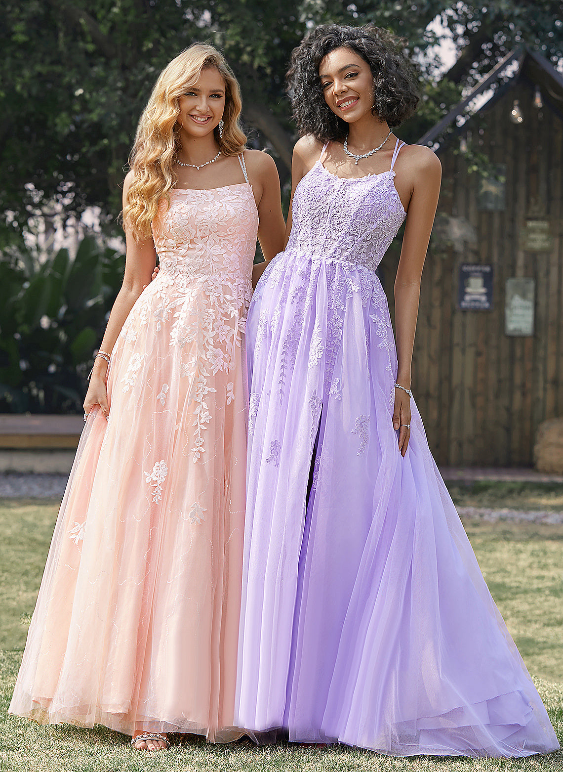 Prom Dresses Sweep Macie Lace Train Ball-Gown/Princess Scoop Sequins With Tulle