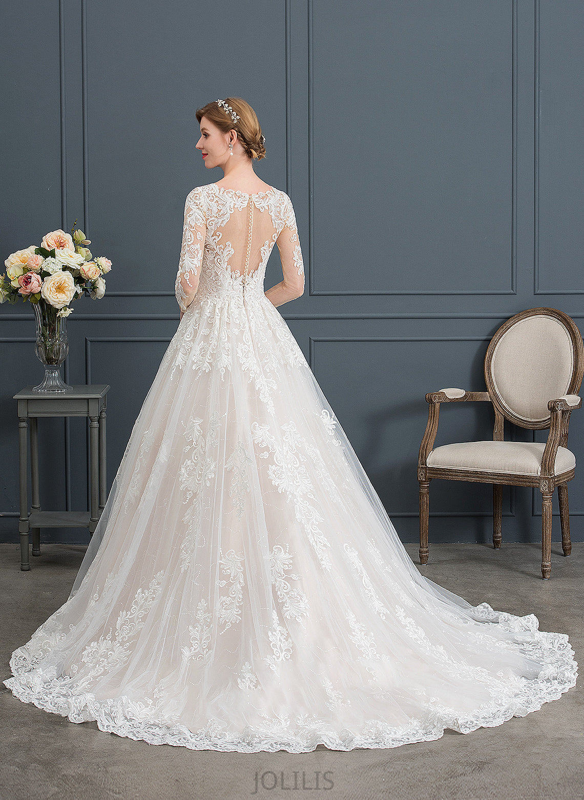 Wedding Dresses Anne Wedding Train Chapel Ball-Gown/Princess Dress V-neck Tulle