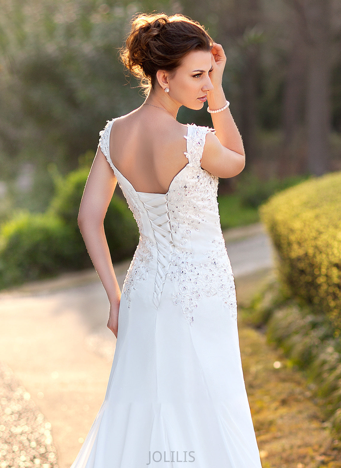 With Wedding Court Chiffon Sequins Train Dress Wedding Dresses Julie Beading V-neck Lace A-Line