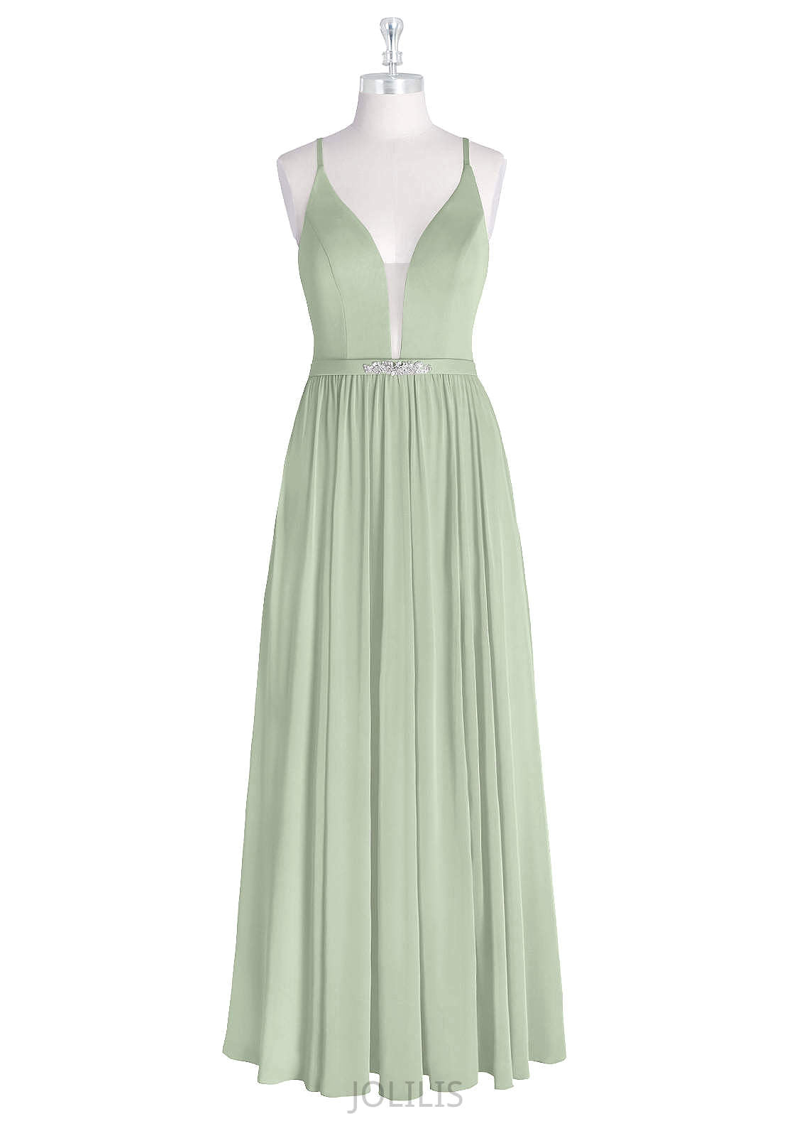 Charlee A-Line/Princess V-Neck Natural Waist Sleeveless Floor Length Bridesmaid Dresses