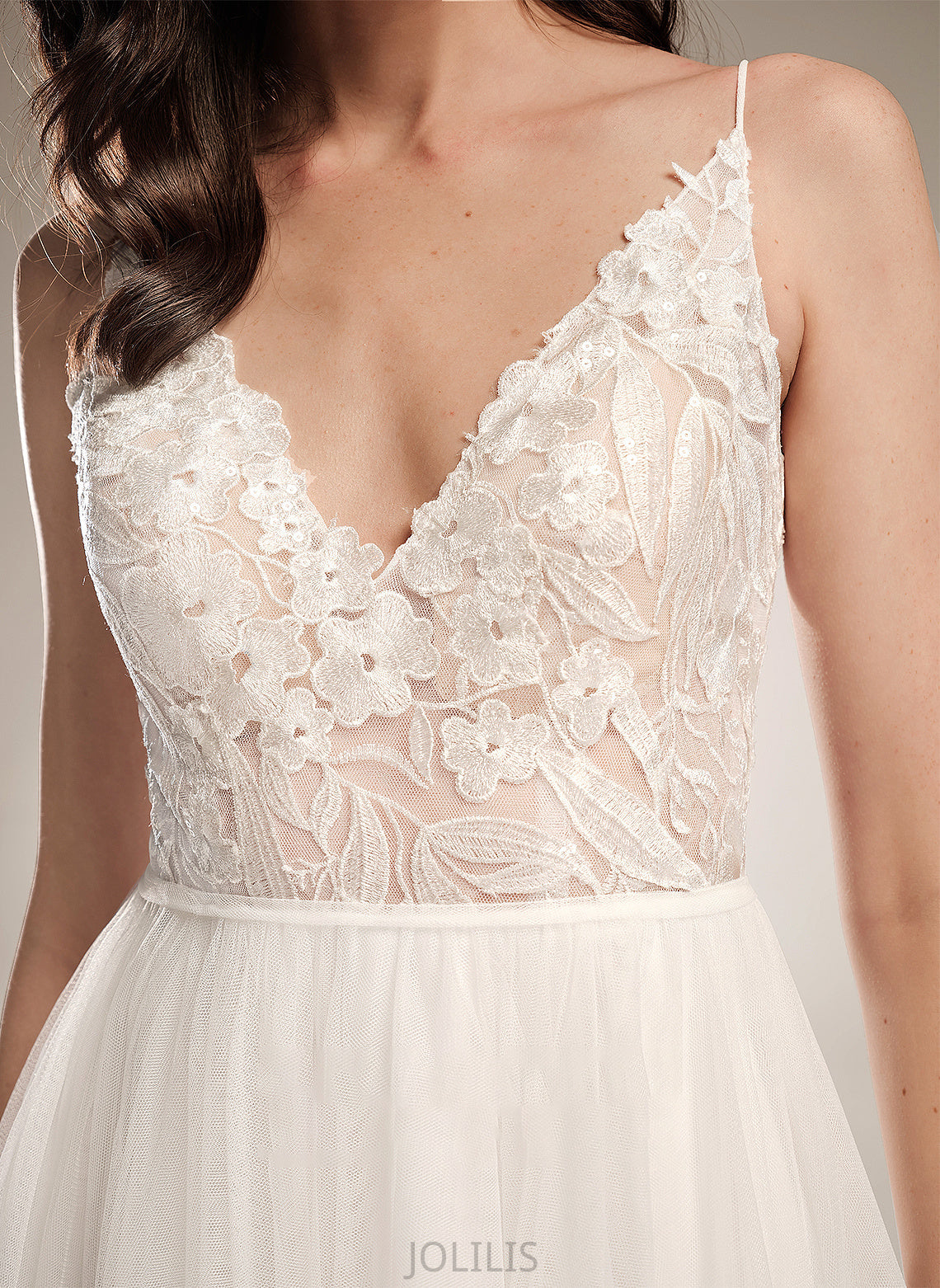 A-Line Madge Wedding Dresses Dress V-neck Tea-Length Wedding