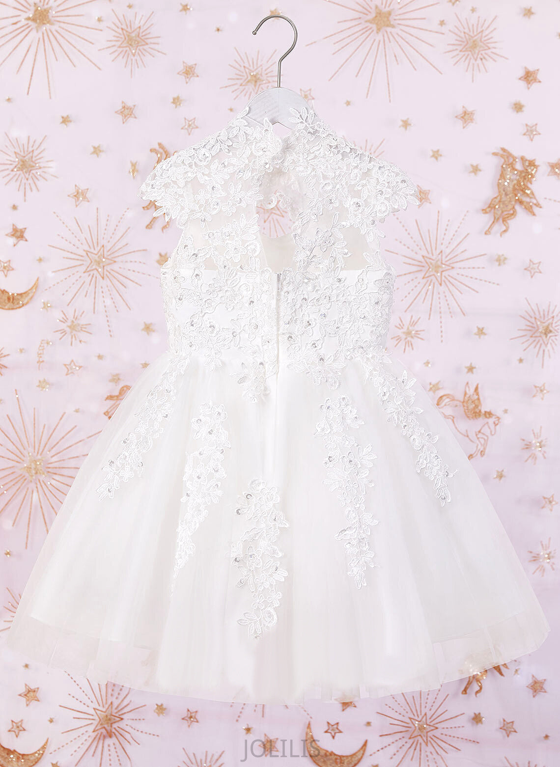 Knee-length With Sleeveless Flower Girl Dresses Flower High Hole Dress Tulle/Lace Diana Beading/Sequins/Back Girl A-Line - Neck