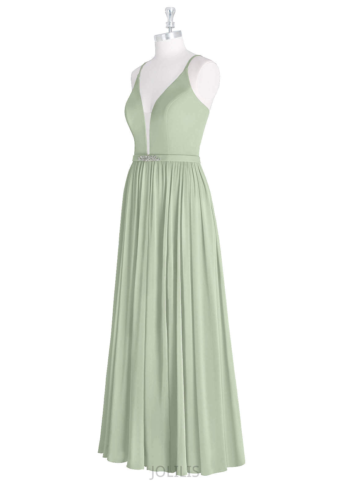 Charlee A-Line/Princess V-Neck Natural Waist Sleeveless Floor Length Bridesmaid Dresses