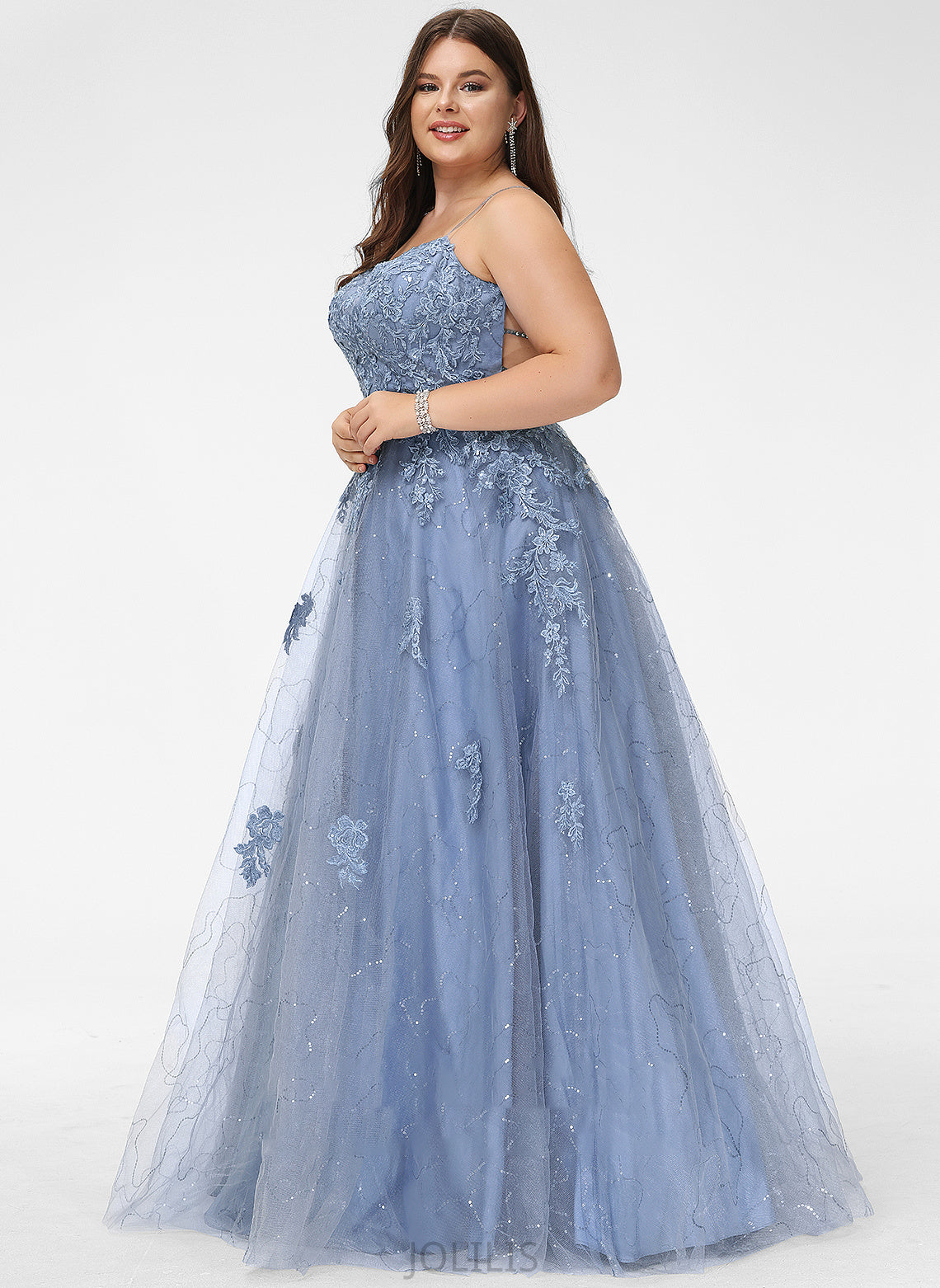 Sequins Allie Neckline Floor-Length Front With Square Prom Dresses Ball-Gown/Princess Tulle Split