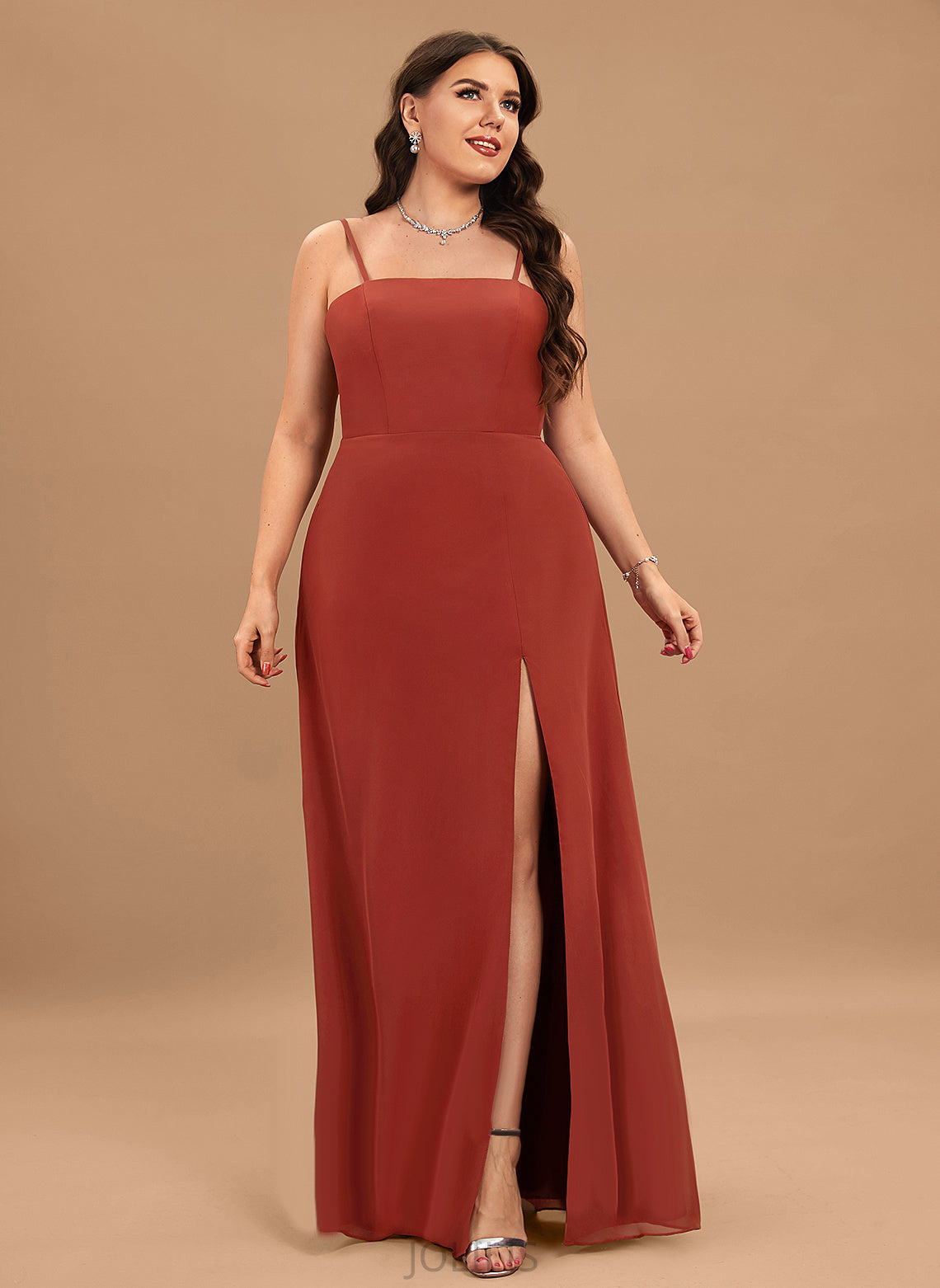 Chiffon Kiera Square Floor-Length Sheath/Column Prom Dresses