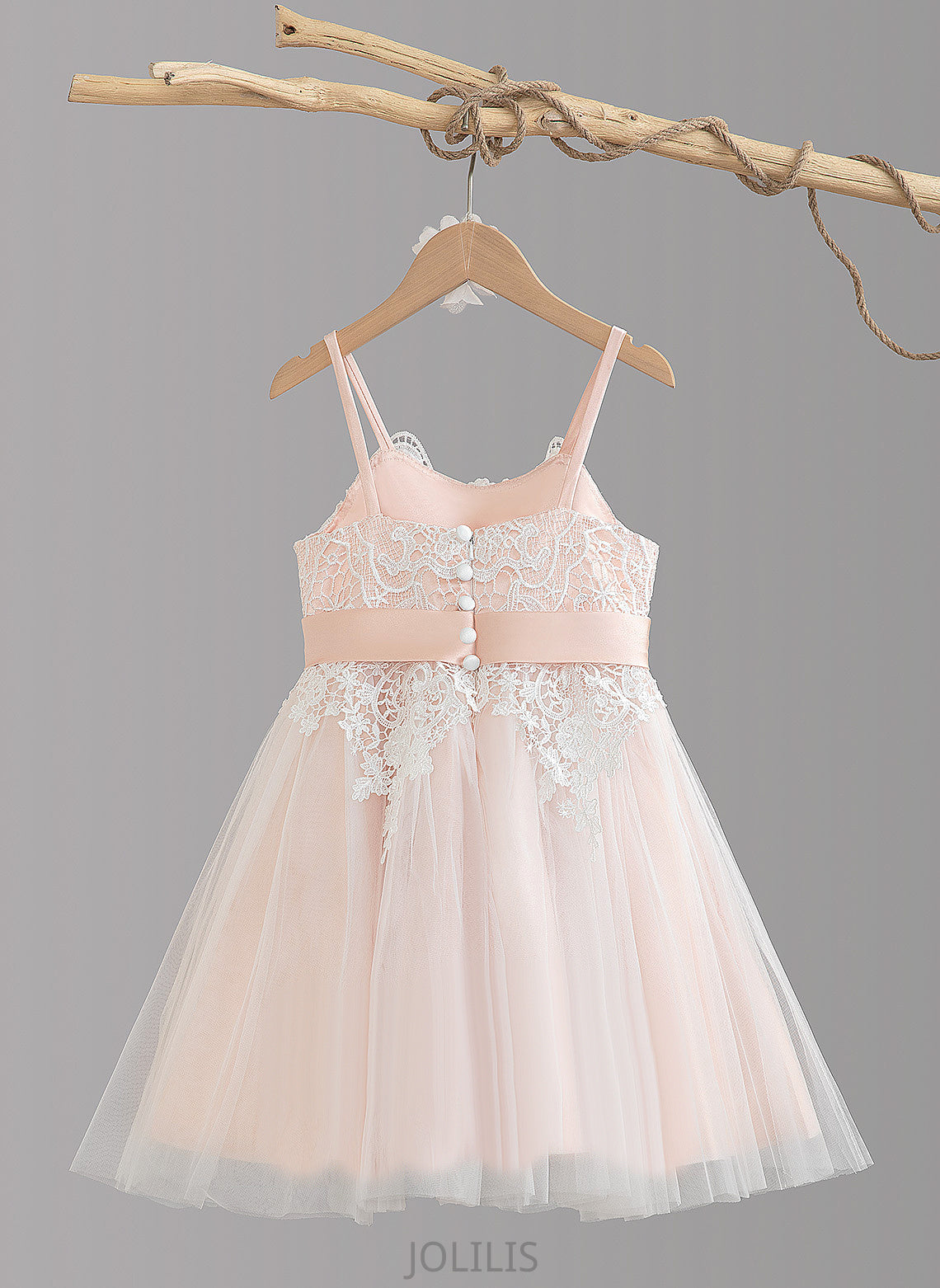 Dress Flower Uerica Knee-length Sleeveless Flower Girl Dresses - Neck Tulle Scalloped Girl With A-Line Bow(s)