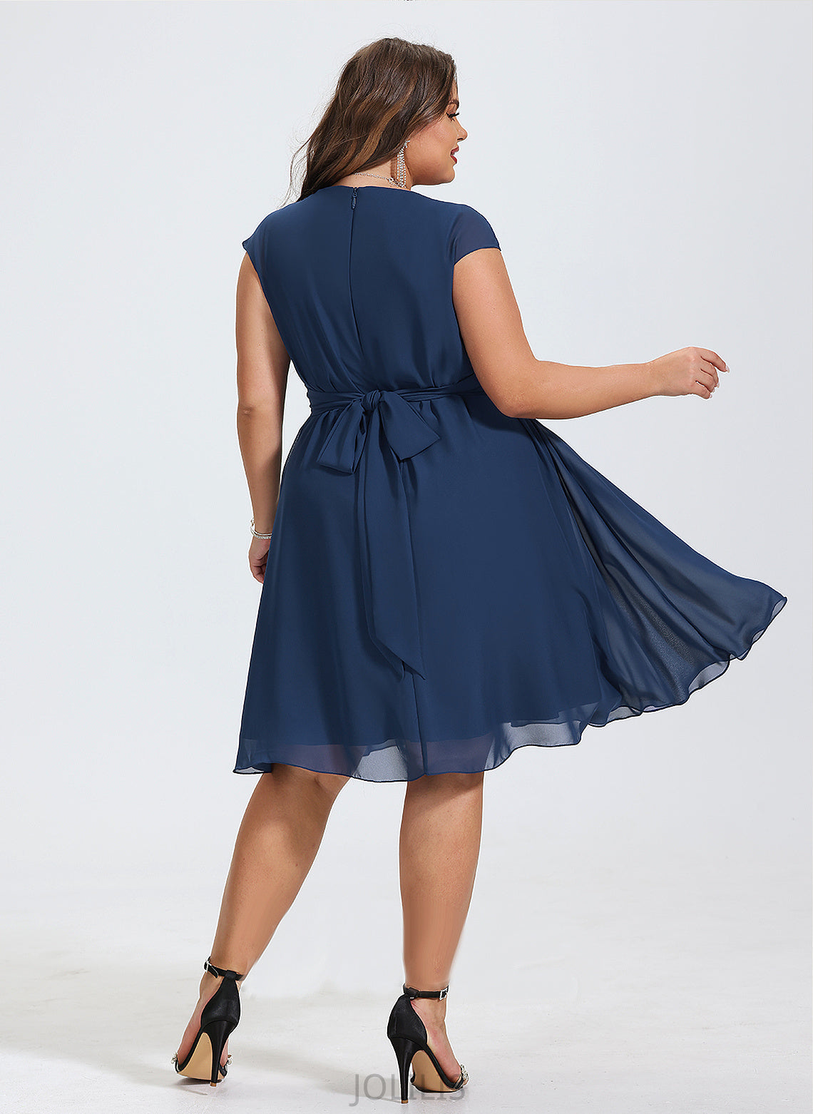 Homecoming Dresses Knee-Length A-Line With Jazmyn Homecoming Chiffon Dress Ruffle V-neck