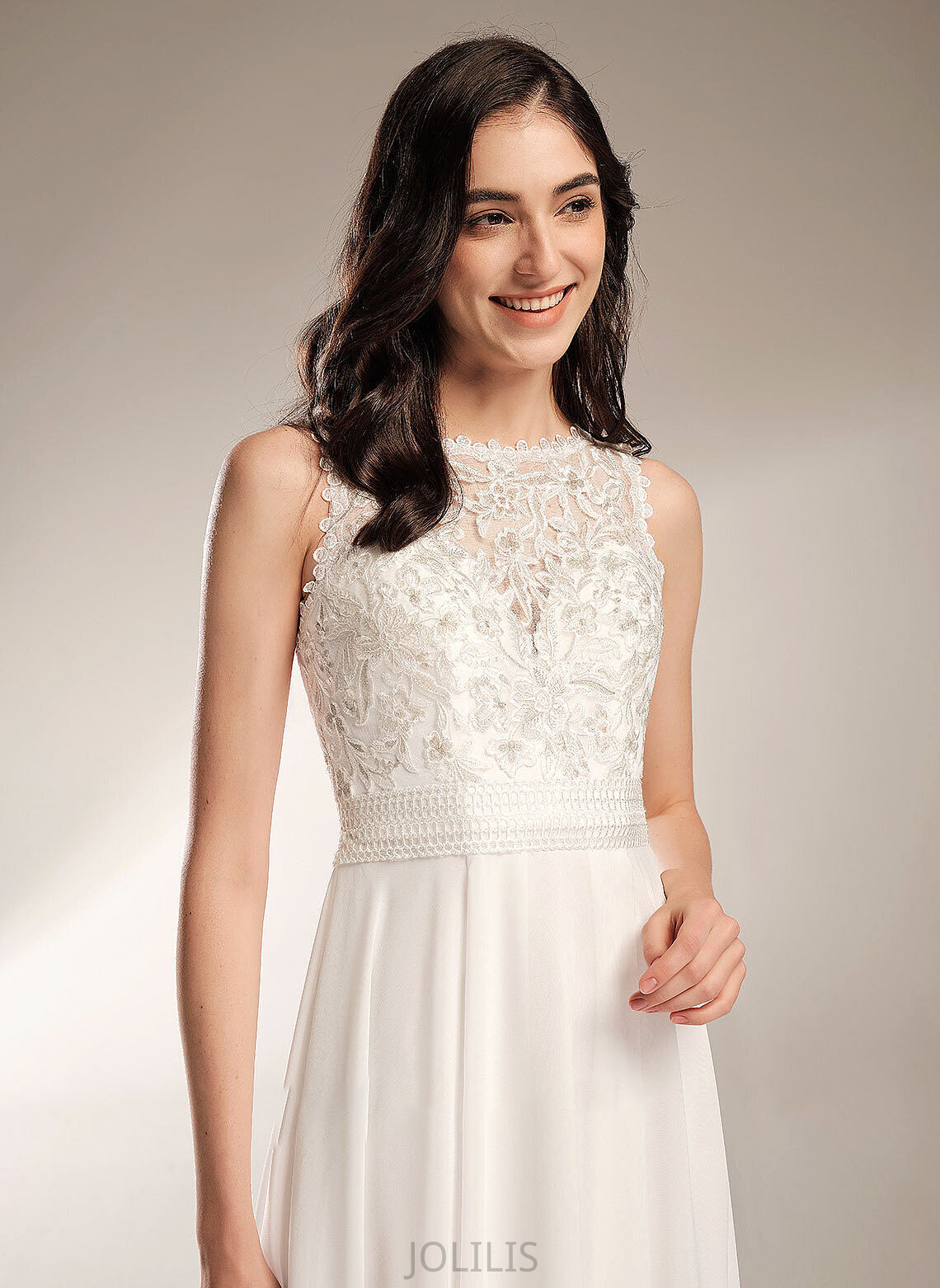 Scoop Neck Asymmetrical Alice Wedding Wedding Dresses Dress A-Line