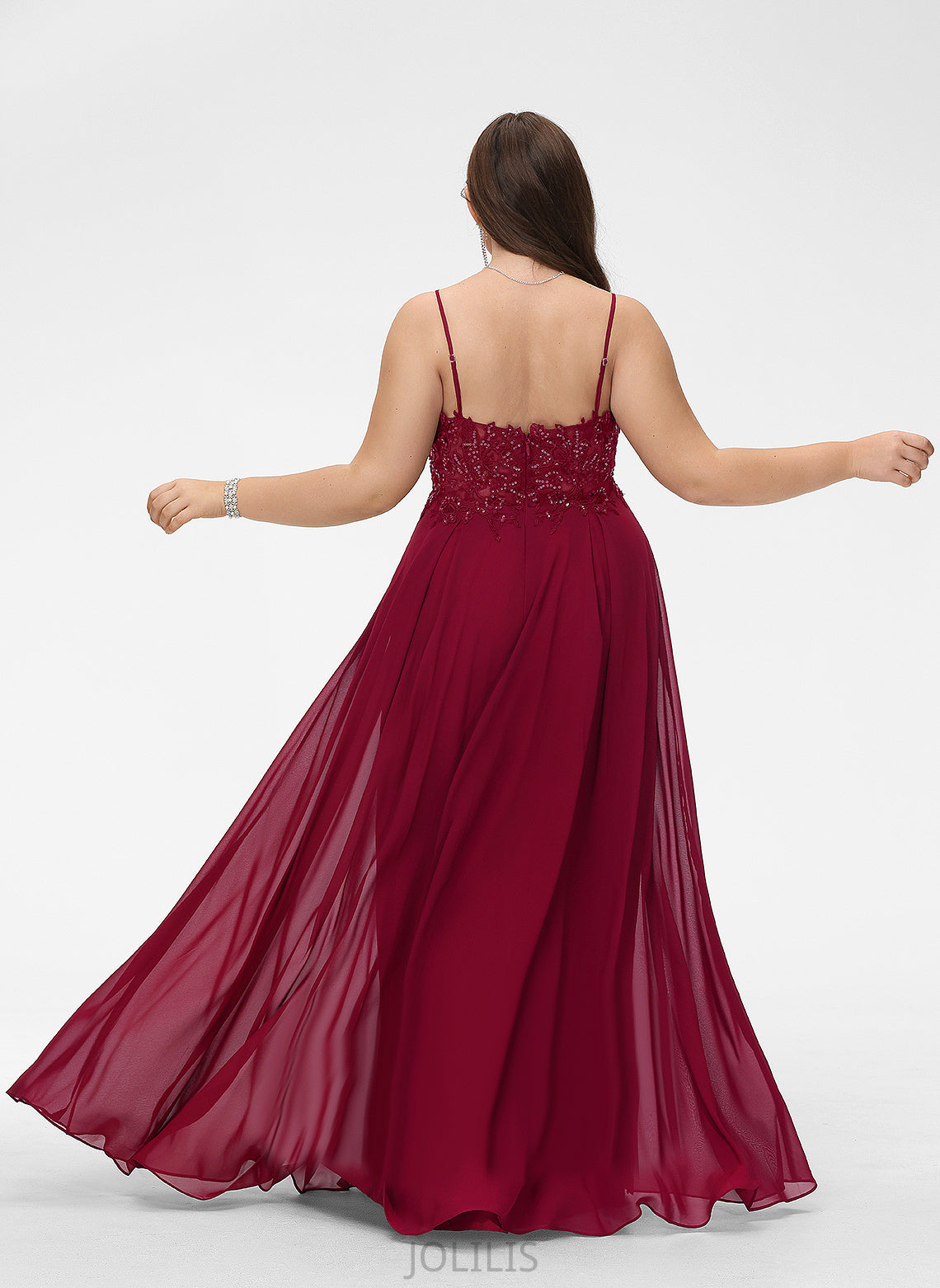 Prom Dresses Chiffon Floor-Length V-neck Sequins Kaitlyn With A-Line