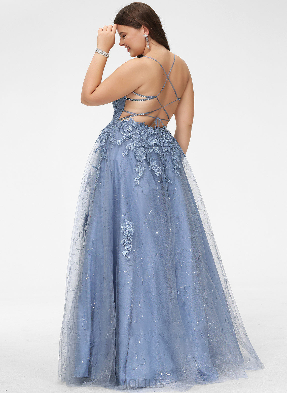 Sequins Allie Neckline Floor-Length Front With Square Prom Dresses Ball-Gown/Princess Tulle Split