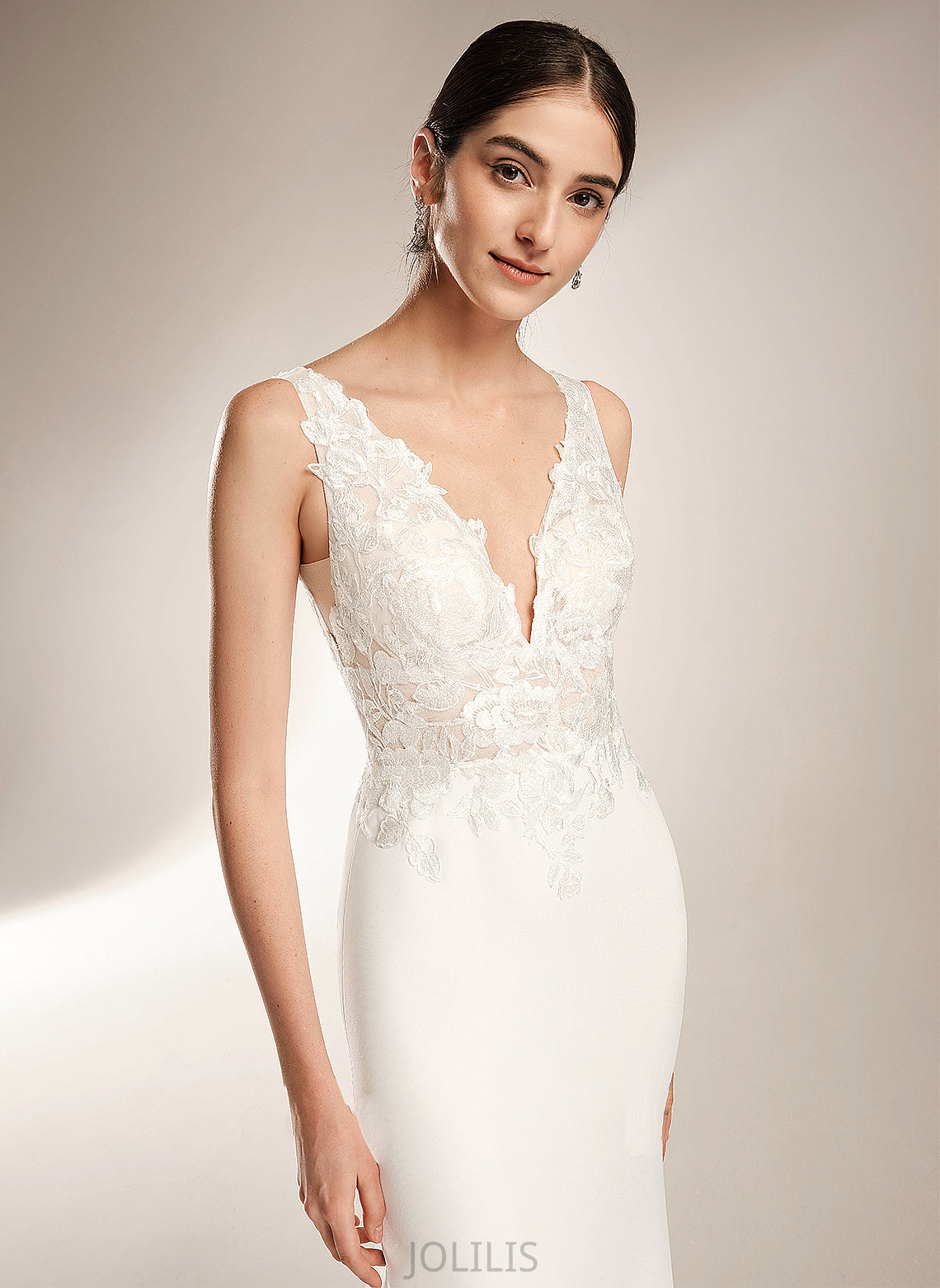 Wedding Dresses Train Emily With Sheath/Column Sequins V-neck Court Dress Wedding