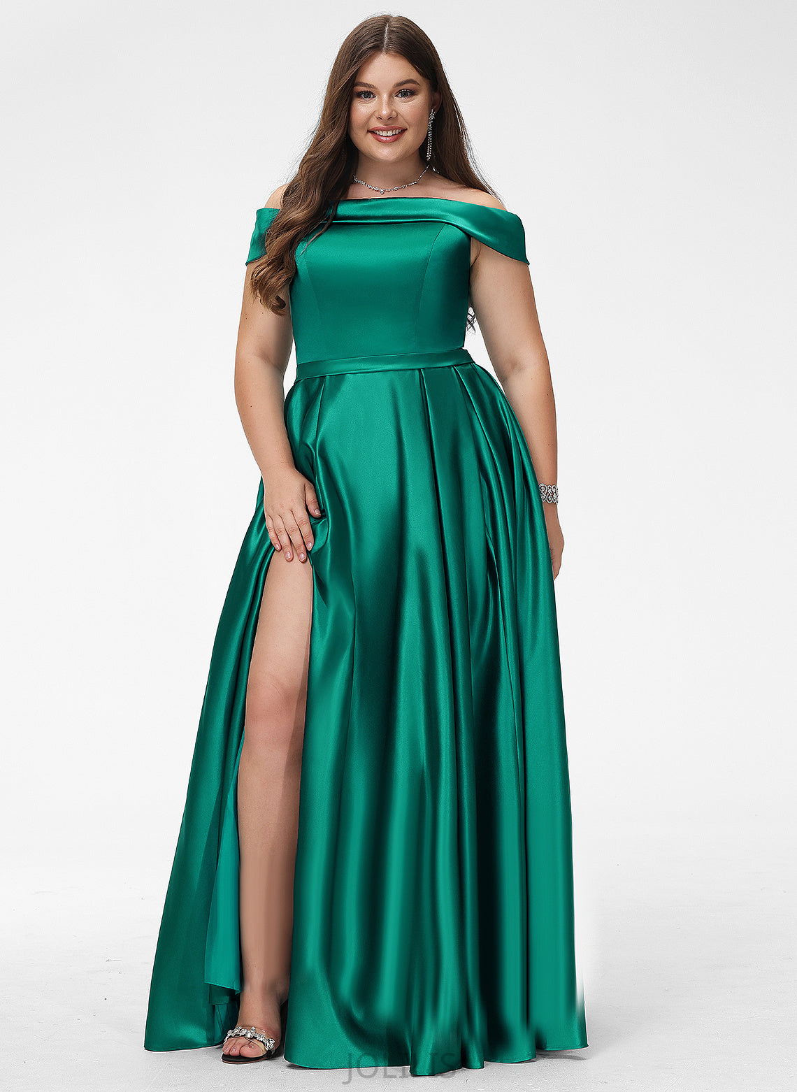 Autumn Prom Dresses Satin Off-the-Shoulder Floor-Length Ball-Gown/Princess