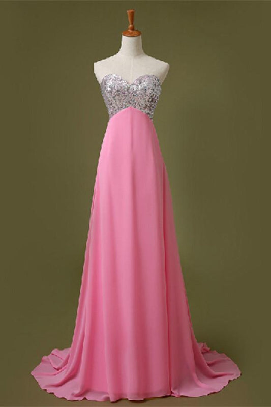 Sweetheart A-Line Beading Chiffon Prom Dress SD03