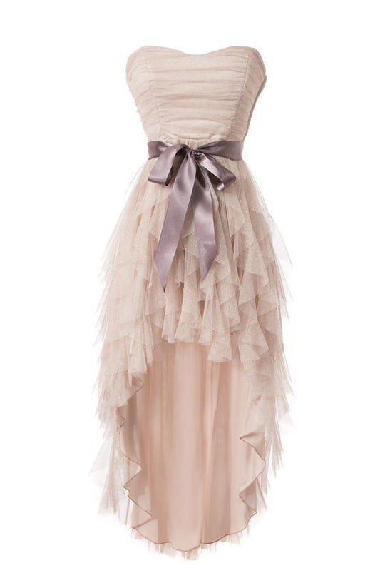 Cheap Simple Strapless Tulle Homecoming Cocktail Dresses SM14