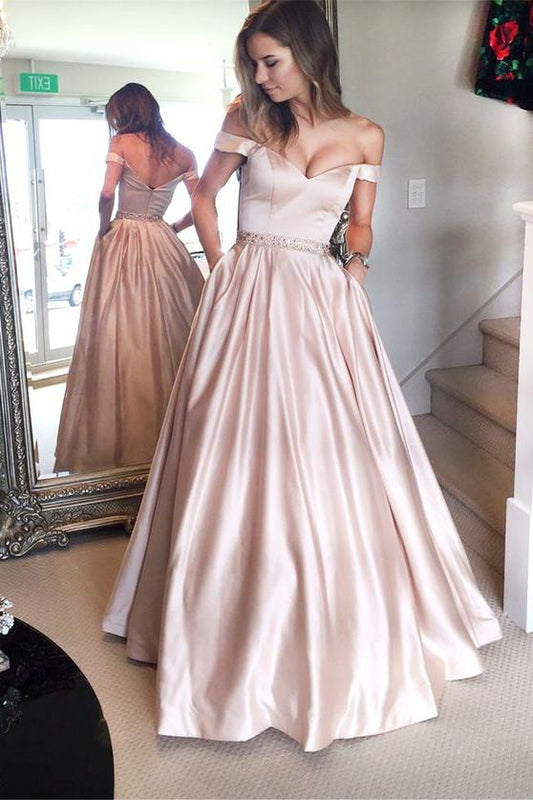 A-line Off the ShoulderProm Dresses,Ruffles Party Dress,Formal Dress,Graduation Dresses,N92