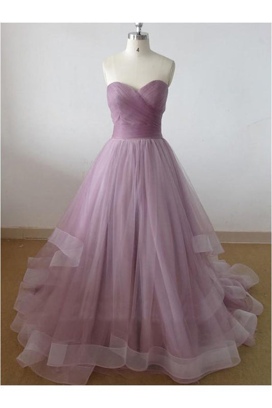 Elegant Tulle Sweetheart Long Prom Dress, Party Dresses,N06